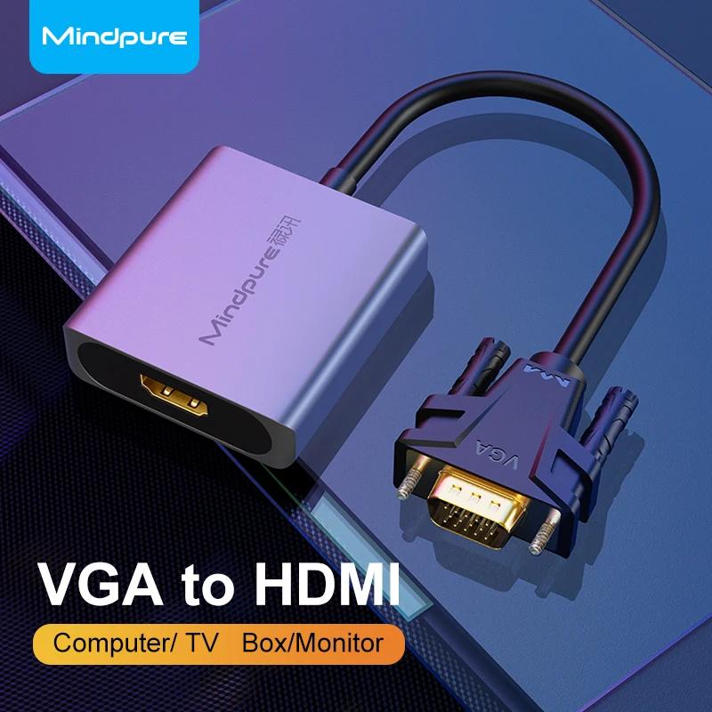 Mindpure VGA to HDMI , PC Ʈ HDTV  Ϳ, 3.5mm  , USB , - ȯ, 1080P